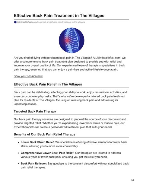 The Villages Back Pain Relief .